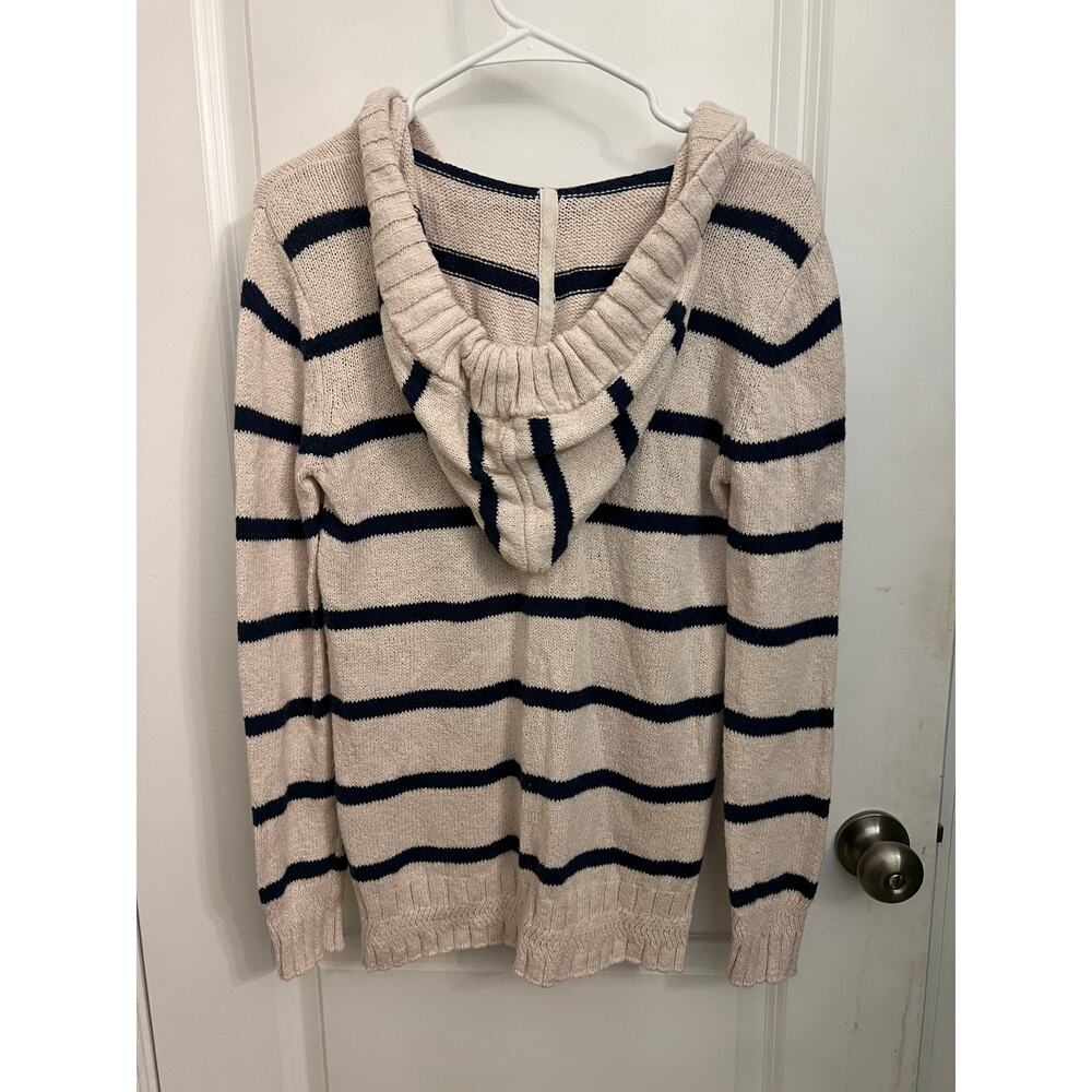 Faherty Kent Sweater Hoodie Stripes XS tassel Nautical Beachy Academia preppy - Picture 5 of 14